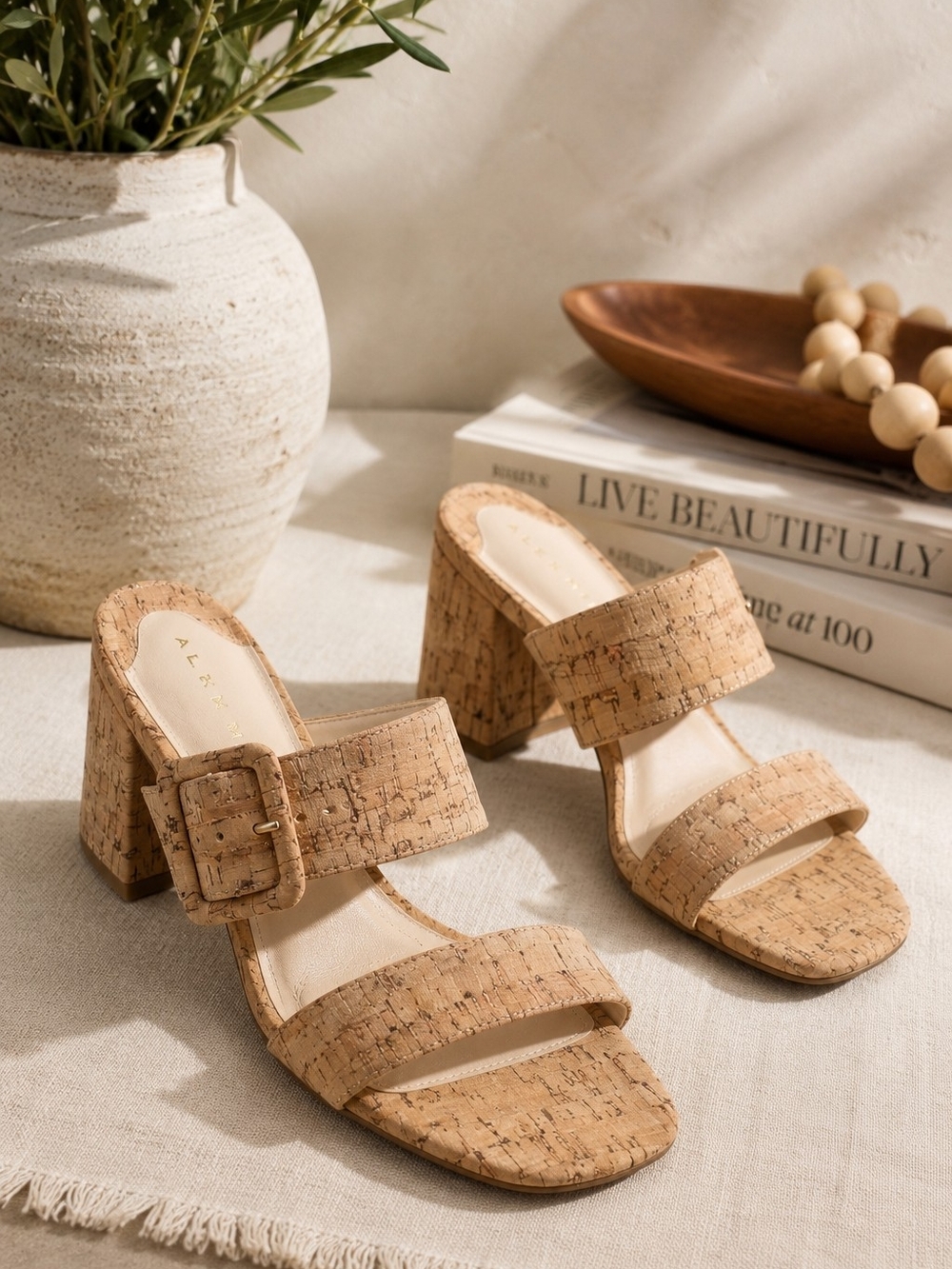 Alex Marie Cork Block Heel Sandals – Size 8.5M